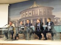 Il tavolo dei relatori durante la Conferenza Stampa