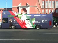 Il bus degli atleti azzurri pronto per il Quirinale